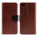 Wholesale iPhone 4S 4 Slim Flip Leather Wallet Case (Brown - Black)